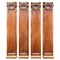 Italian Walnut Pilaster Columns with Gilt Carved Capitals, 1980s, Set of 4 1