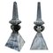 Monumental Lead Obelisks Finials, 1840s, Set of 2 1