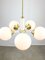 Vintage Italian Brass and Opaline Sputnik Chandelier, 1970s 3