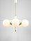 Vintage Italian Brass and Opaline Sputnik Chandelier, 1970s 2