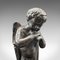 French Art Deco Bronze and Marble Putti Figures, 1930s, Set of 2, Image 8