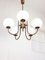 Vintage Italian Brass and Opaline Chandelier in Copper Color, 1970s 8