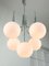 Vintage Italian Chrome and Opaline Chandelier, 1970s, Image 4