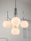 Vintage Italian Chrome and Opaline Chandelier, 1970s, Image 3