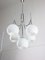 Vintage Italian Chrome and Opaline Chandelier, 1970s 1