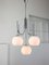 Vintage Italian Chrome and Opaline Chandelier, 1970s 7