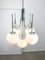 Vintage Italian Chrome and Opaline Chandelier, 1970s, Image 13