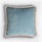 Happy Cushion in Light Blue with Off-White Fringes by Lorenza Briola for Lo Decor 1