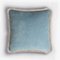 Happy Cushion in Light Blue with Off-White Fringes by Lorenza Briola for Lo Decor, Image 1