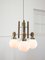 Mid-Century Scandinavian Chrome & Opaline Chandelier, 1960s 3