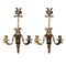 French 2-Armed Wall Candleholders in Bronze, 19th Century, Set of 2 1