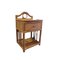 Vintage Wicker and Bamboo Nightstands with Drawers and Shelves, Set of 2 5