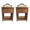 Vintage Wicker and Bamboo Nightstands with Drawers and Shelves, Set of 2, Image 1