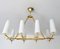 Large Chandelier in Brass and Glass, France, 1960s 1