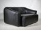 DS 47 2-Sitzer Sofa aus schwarzem Leder von de Sede 2