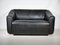 DS 47 2-Sitzer Sofa aus schwarzem Leder von de Sede 1