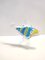 Figura de pez vintage de cristal de Murano soplado en azul claro y amarillo, Italia, años 50, Imagen 4