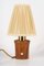 Small Cherrywood Table Lamp with Fabric Shade by Rupert Nikoll, Vienna, Austria, 1950s, Image 1