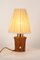 Small Cherrywood Table Lamp with Fabric Shade by Rupert Nikoll, Vienna, Austria, 1950s, Image 2
