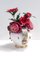 Vintage White and Gold Deruta Earthenware Vase with Multicolored Flowers, Italy, 1950s, Image 2