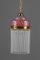 Art Deco Pendant with Opaline Glass Shade and Glass Sticks, Vienna, Austria, 1920s 7