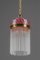 Art Deco Pendant with Opaline Glass Shade and Glass Sticks, Vienna, Austria, 1920s 6