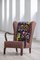 Wingback Chair with Print by Josef Frank 1