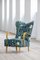 Swedish Modern Chair with Print by Eva Nordblom, 1950s, Image 1