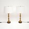 Grandes Lampes de Bureau Style Antique en Laiton, 1950, Set de 2 2