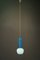 Pendant Lamp with Blue Glass Shade, Vienna, 1960s, Image 11