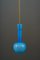 Lámpara colgante con pantalla de vidrio azul, Viena, años 60, Imagen 4