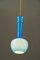 Pendant Lamp with Blue Glass Shade, Vienna, 1960s, Image 7