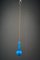 Lampada a sospensione con paralume in vetro blu, Vienna, anni '60, Immagine 6