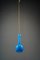 Pendant Lamp with Blue Glass Shade, Vienna, 1960s 2