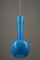 Pendant Lamp with Blue Glass Shade, Vienna, 1960s 1