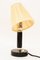 Vernickelte Art Deco Tischlampe aus Holz mit Stoffschirm, 1920er 5