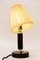 Vernickelte Art Deco Tischlampe aus Holz mit Stoffschirm, 1920er 6