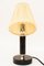 Vernickelte Art Deco Tischlampe aus Holz mit Stoffschirm, 1920er 3