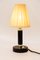 Vernickelte Art Deco Tischlampe aus Holz mit Stoffschirm, 1920er 2