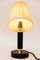 Art Deco Nickel-Plated Wooden Table Lamp with Fabric Shade, 1920s 4