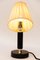 Art Deco Nickel-Plated Wooden Table Lamp with Fabric Shade, 1920s, Image 4