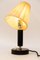 Vernickelte Art Deco Tischlampe aus Holz mit Stoffschirm, 1920er 8