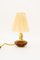 Lampada da tavolo piccola in legno con paralume in tessuto di Rupert Nikoll, anni '50, Immagine 3