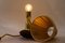 Lámpara de mesa pequeña de madera con pantalla de tela de Rupert Nikoll, años 50, Imagen 12