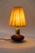 Small Wood Table Lamp with Fabric Shade by Rupert Nikoll, 1950s 2