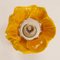 Lampada a sospensione Flower vintage in vetro di Murano giallo-arancione e dettagli in oro, Italia, anni '80, Immagine 9