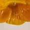 Lampada a sospensione Flower vintage in vetro di Murano giallo-arancione e dettagli in oro, Italia, anni '80, Immagine 11