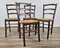 Rustic Wooden Chairs with Straw Seat, 1980s, Set of 4 6