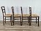 Rustikale Holzstühle mit Sitz aus Stroh, 1980er, 4 . Set 2