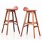 Model OD-61 Rosewood and Leather Barstools by Erik Buck for Oddense Maskinsnedkeri, 1960s, Set of 2 1